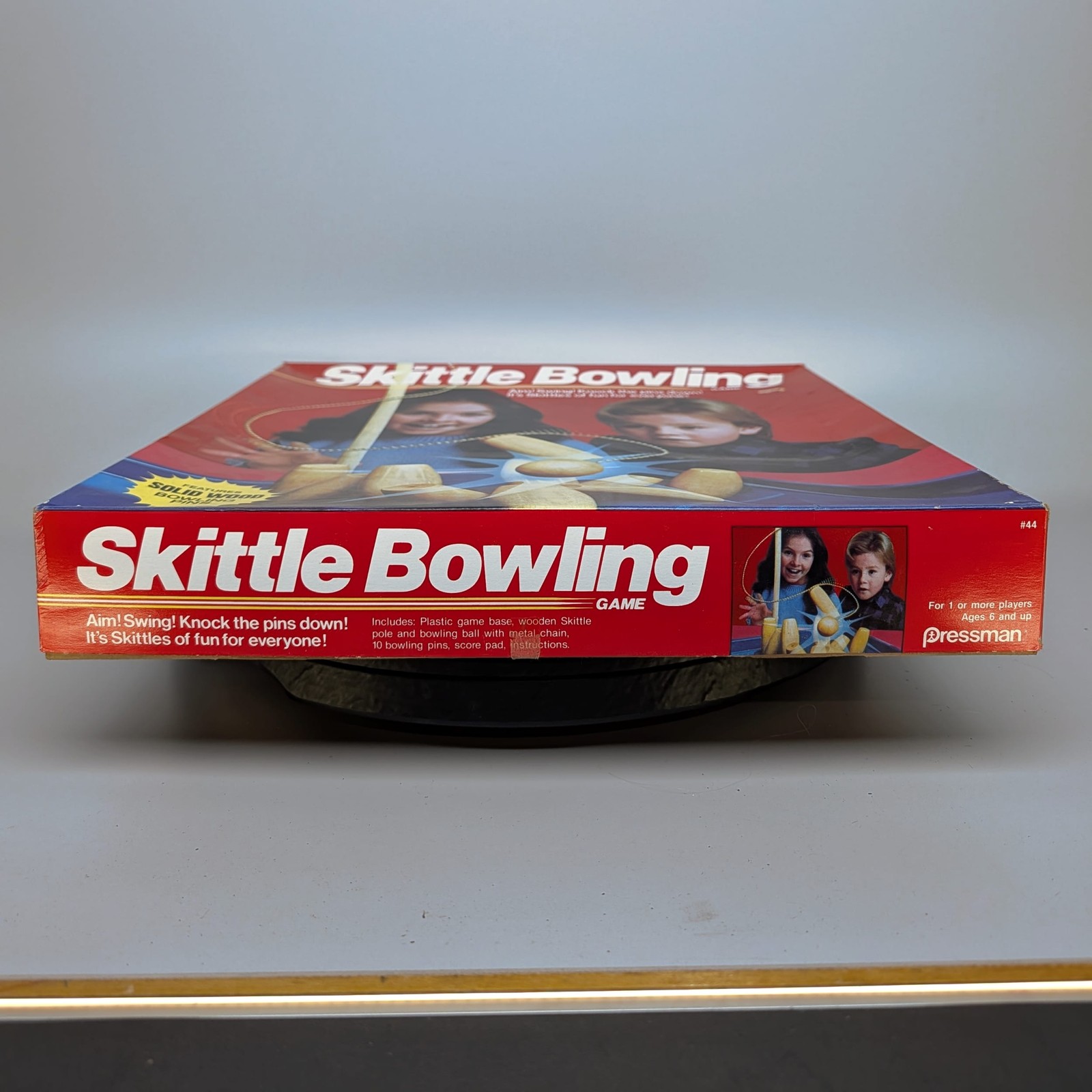 Pressman Skittle Bowling Game #44 Wooden Pins Complete Rules Score Vintage 1987