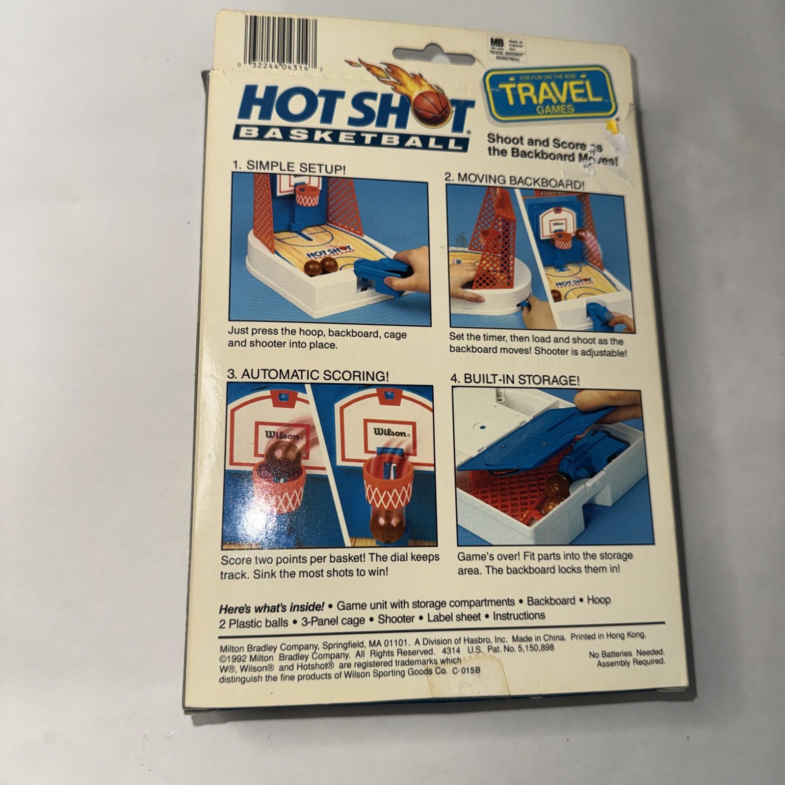 Vintage MB Milton Bradley Travel Hot Shot Basketball Game Complete working