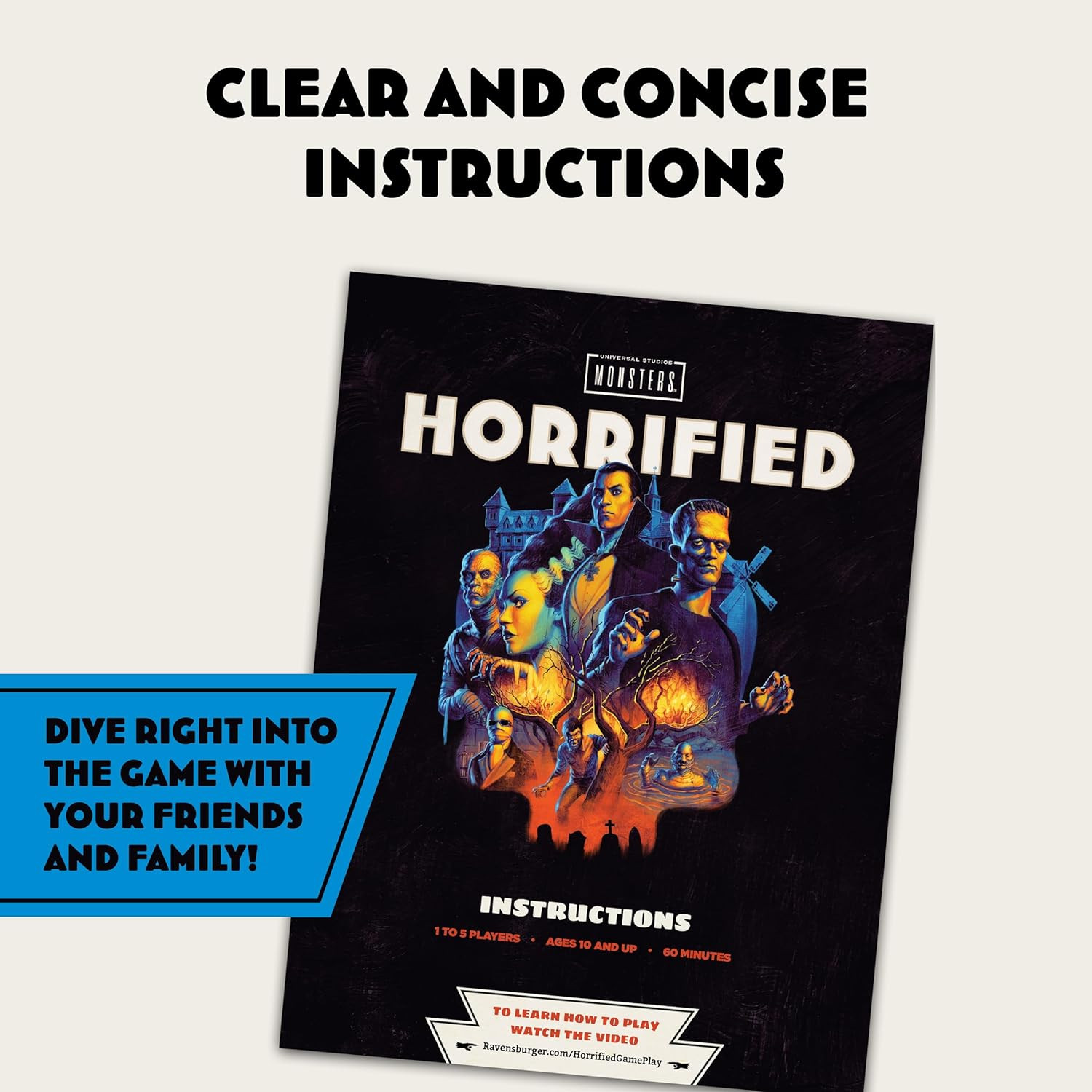 Ravensburger Horrified Games – Universal Monsters – Strategy Board Game – Boost