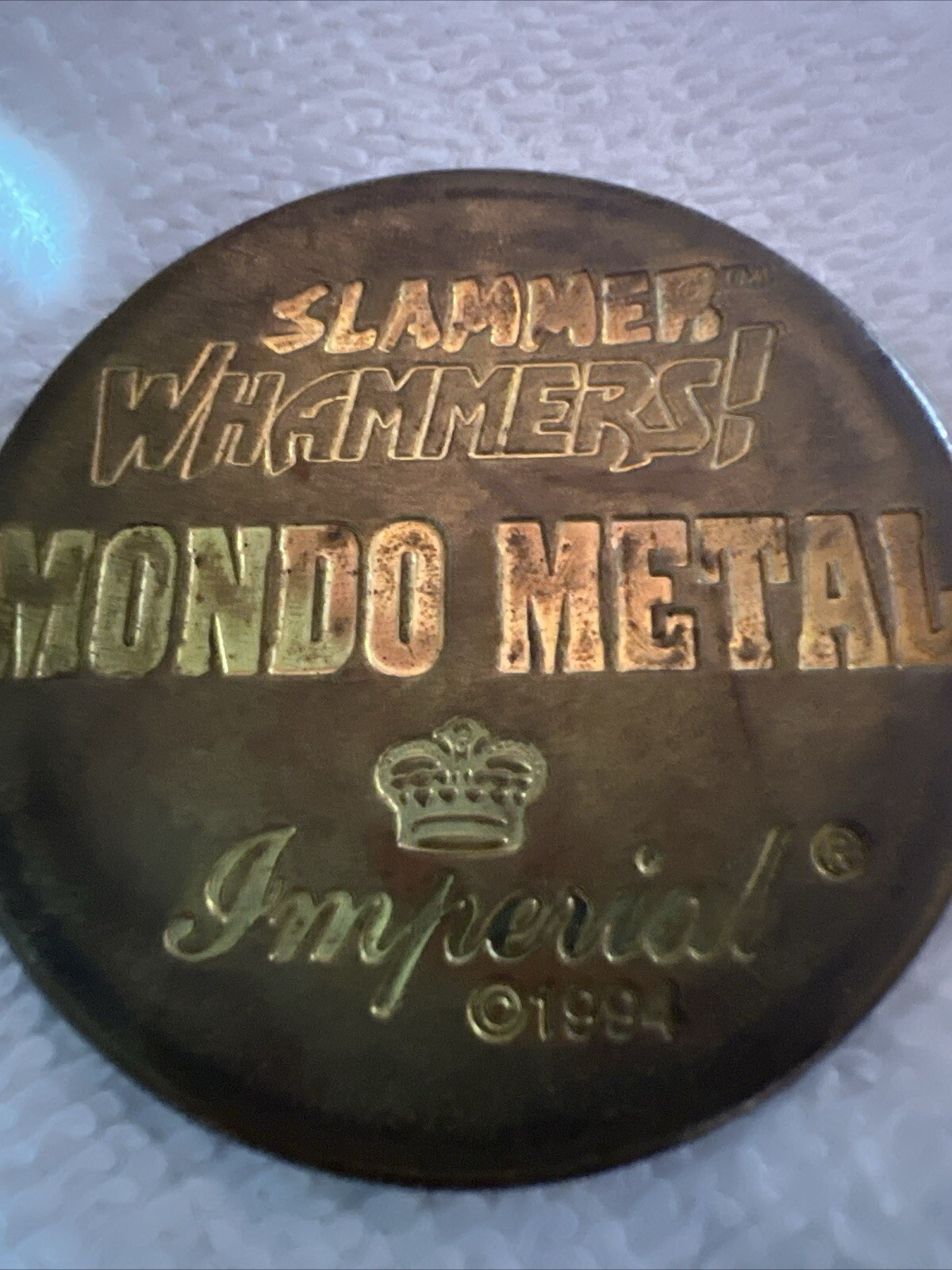 Pog Hammer Slammer Special Mondo METAL Brass 1994 Slammer Whammers! Imperial