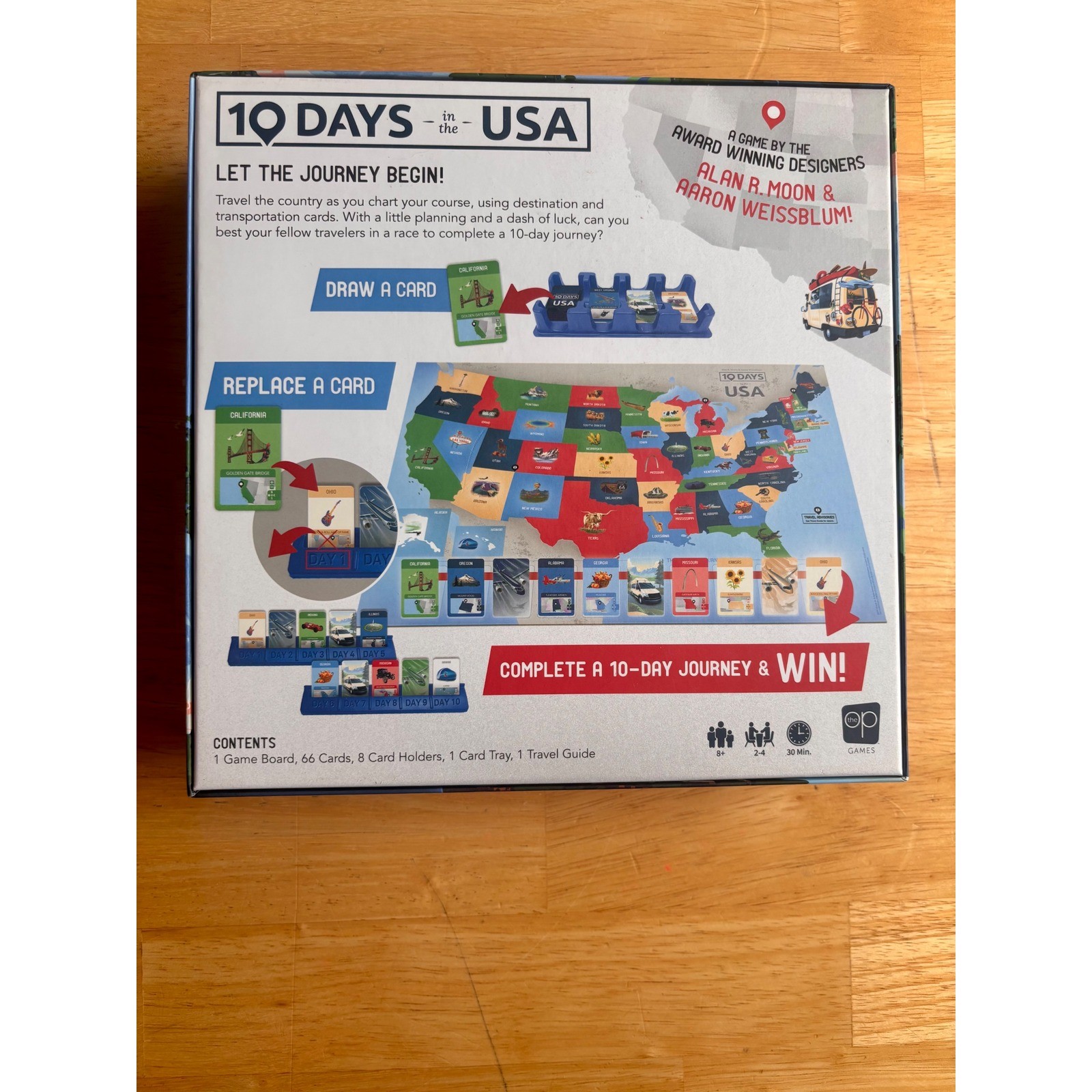 The Op 10 Days in the USA Board Game Unisex OS Blue Travel Strategy