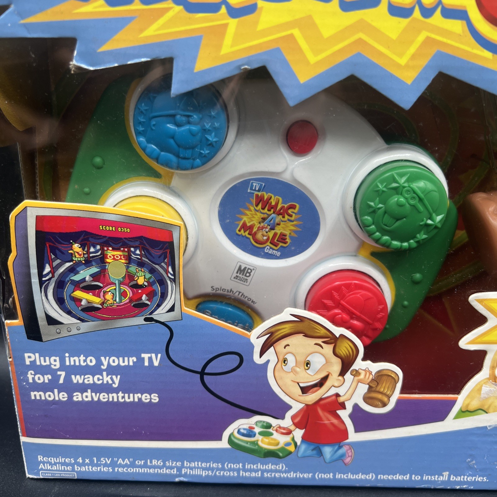 Whac A Mole 2005 Milton Bradley Hasbro Plug Into TV Game NEW Old Stock
