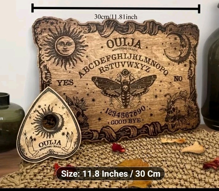 Vintage Style Wooden Ouija Board w/Planchette 30cm SMALL Spirit Board Halloween