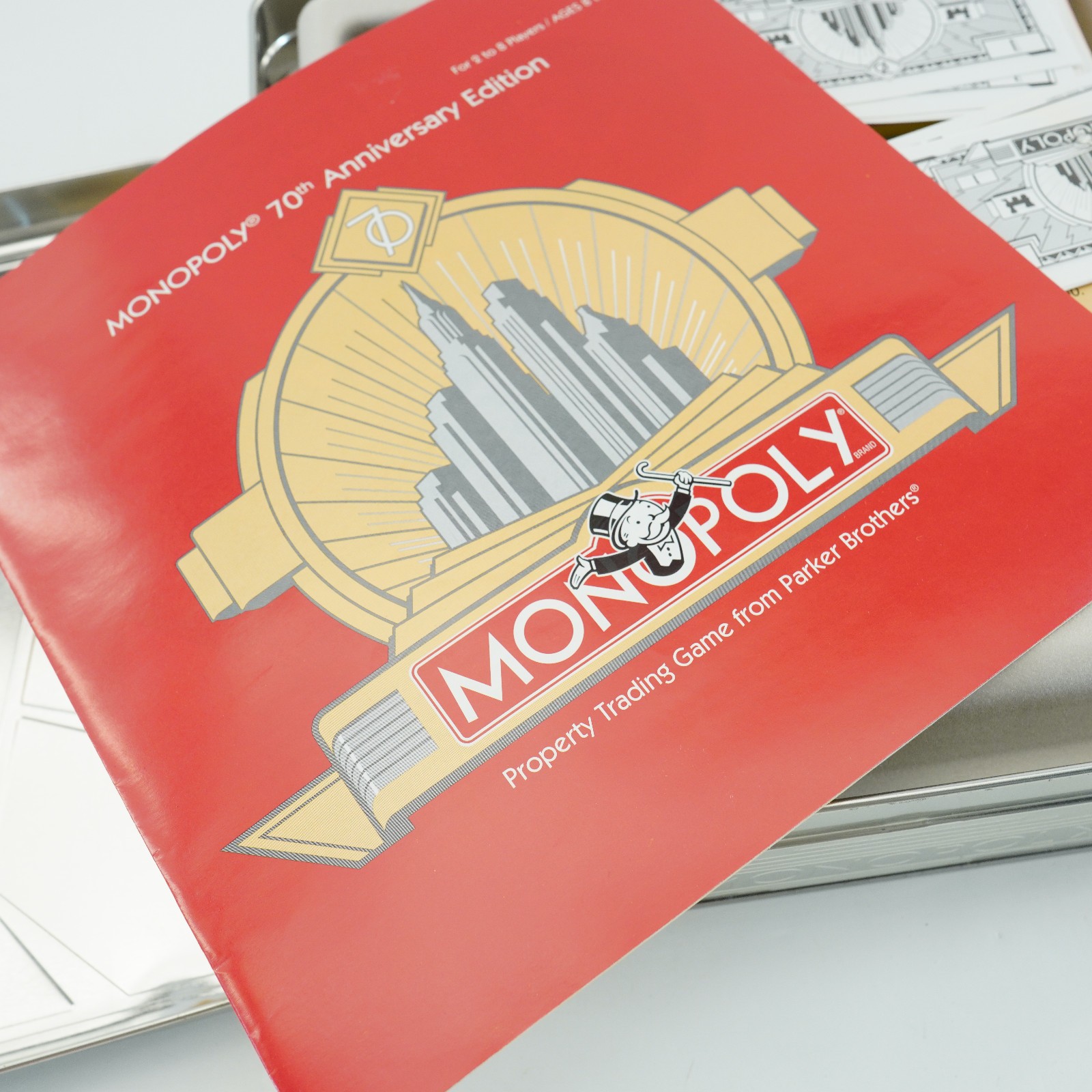 Monopoly 70th Anniversary Edition Metal Tin Board Game Parker Brothers 2005