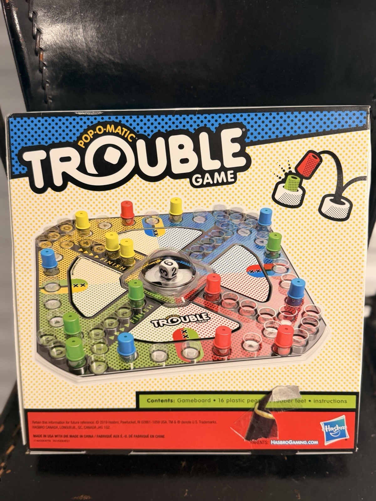 Trouble Board Game, Classic Pop-O-Matic Race Game By Hasbro