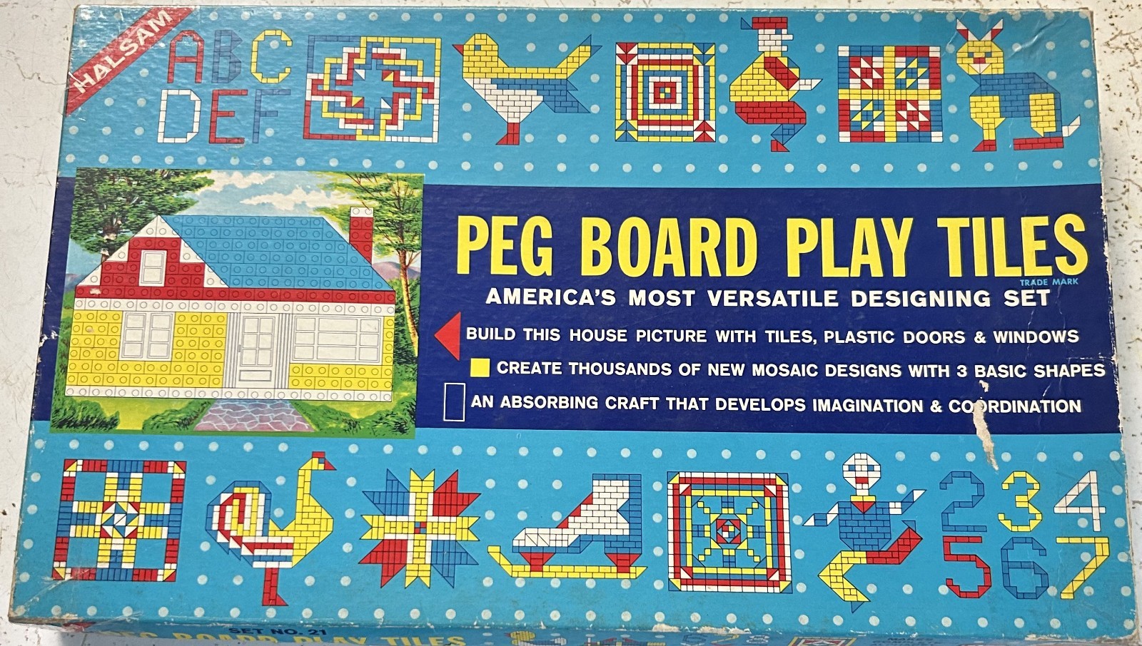Halsam Peg Board Play Tiles-Set No. 21-Complete