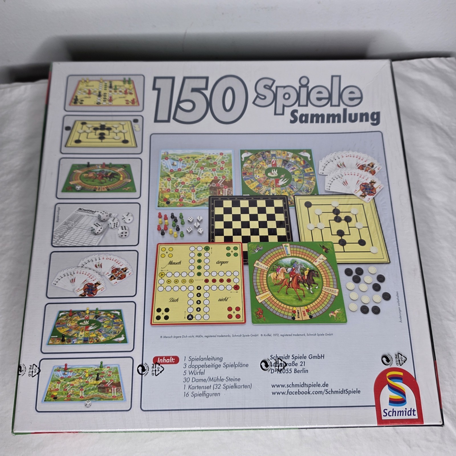Schmidt Spiele 49141 150 Spielesammlung German Board Game NIB NEW