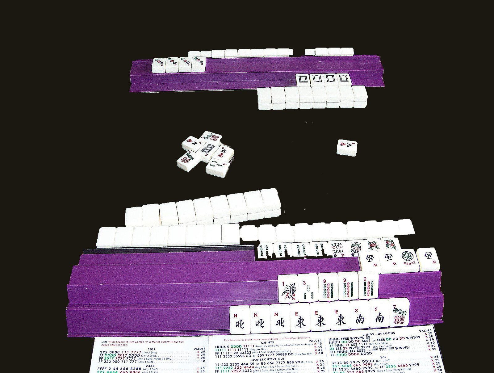 SIAMESE MAH JONGG RACKS – SET OF 2 PURPLE RACKS