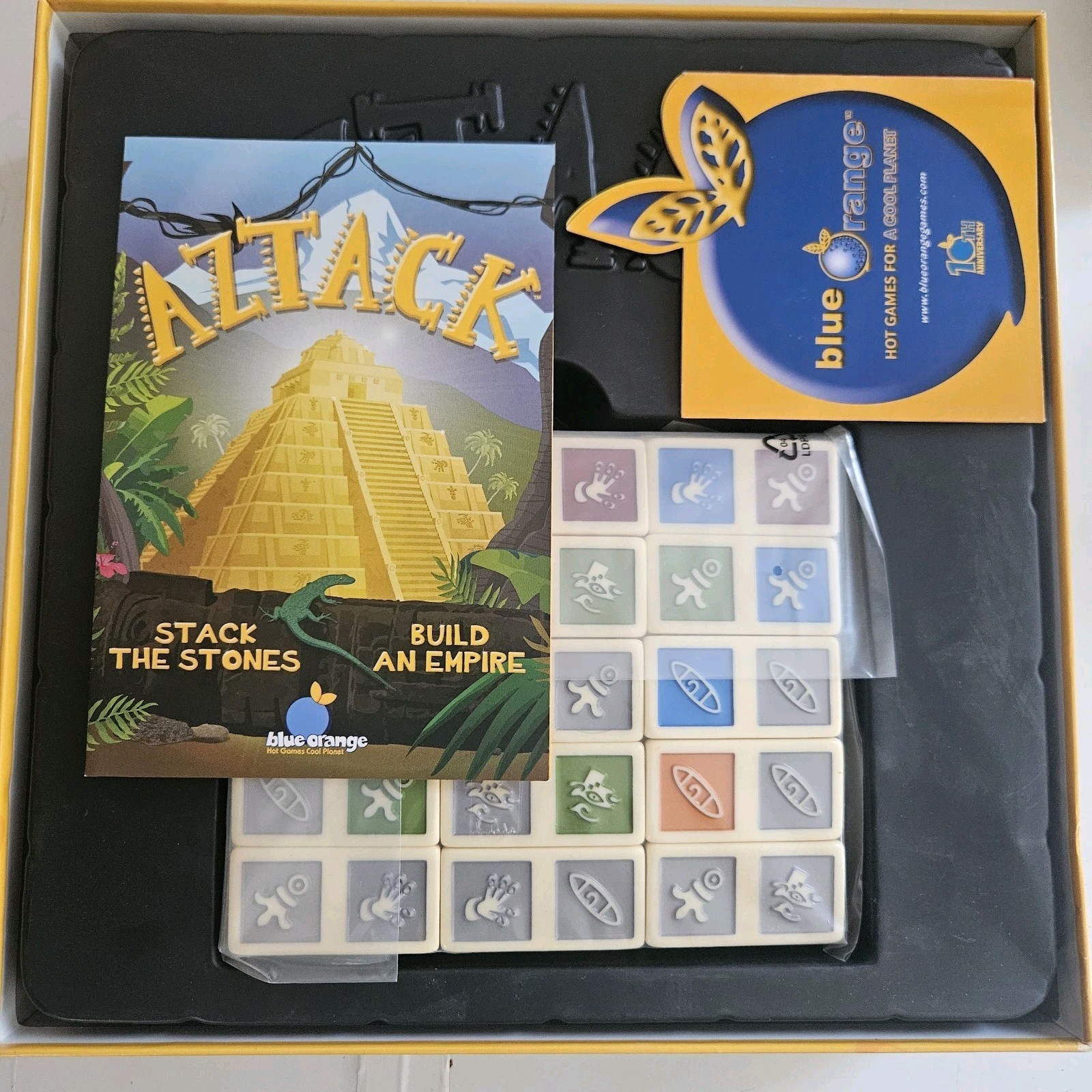 Aztack Tile Stacking Family Board Puzzle Game by Blue Orange – Open Box