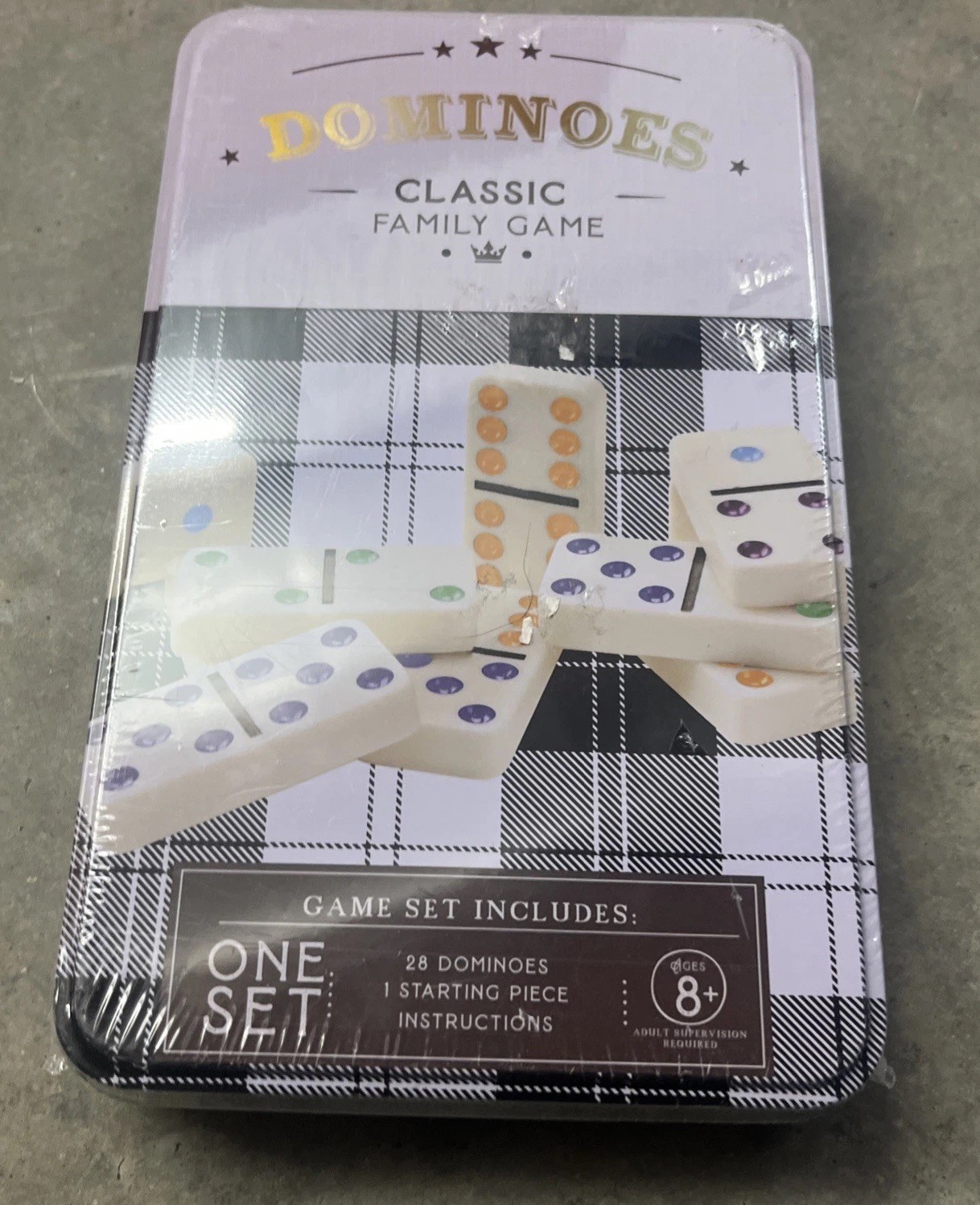 NEW Double Six Dominoes Set for Adults, Classic Domino Game Tin Box – 28 Tiles