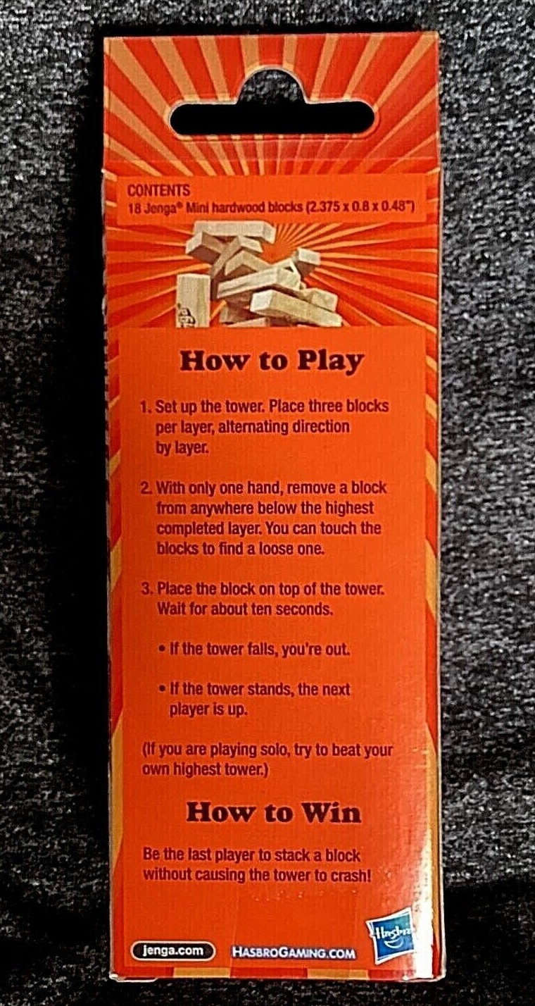 Jengi Mini, Pocket-Sized Fun! For ages 6+, 1 or more players