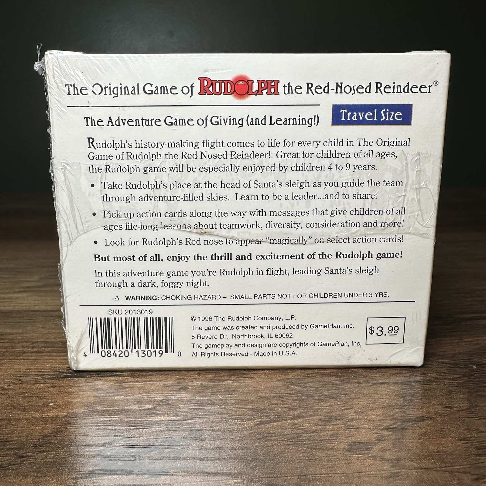Vintage 1996 The Original Game Of Rudolph The Red-Nosed Reindeer Travel Size