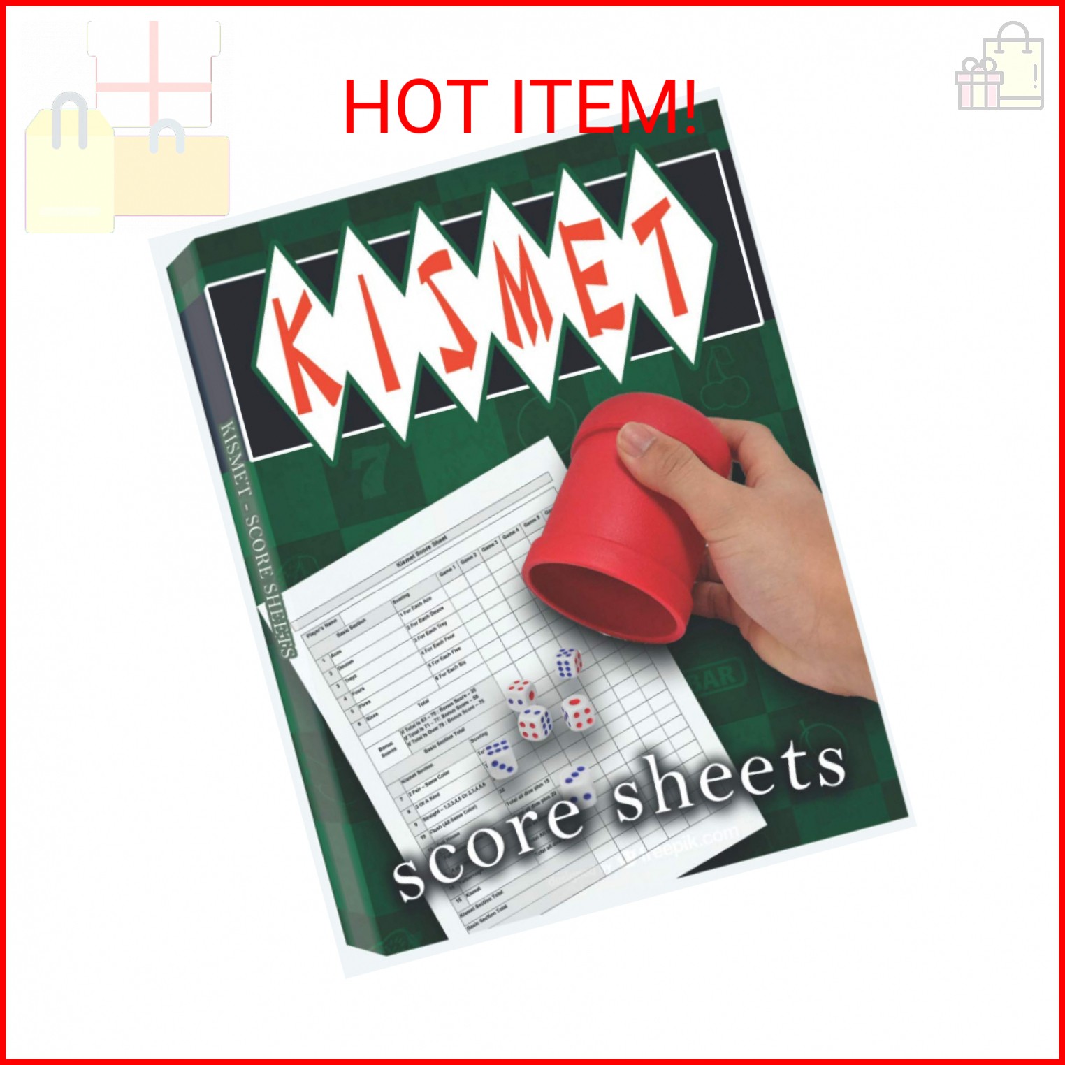 Kismet Score Sheets: 100 Kismet Score Pads, Kismet Dice Game Score Book