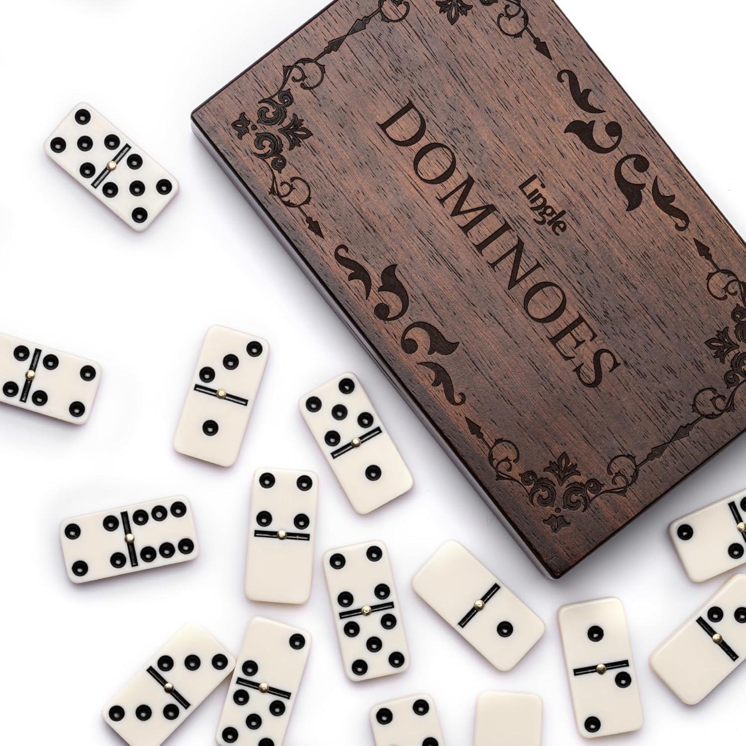Dominoes Set for Adults, Double Six Dominos Set for Classic Board Games, 28 P…