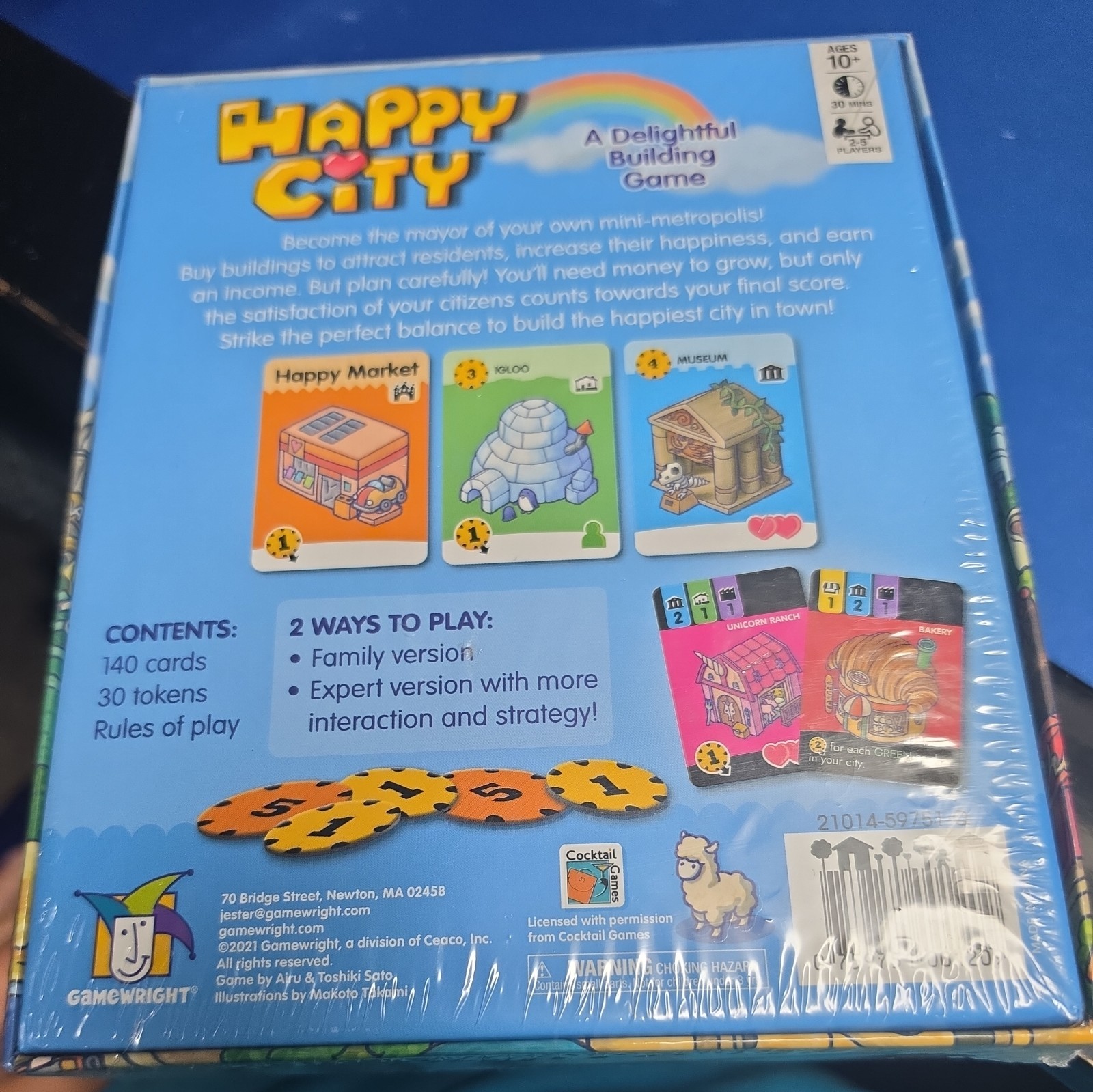 Happy City by Gamewright Games Family Kids Strategy Card Game New Sealed Cards