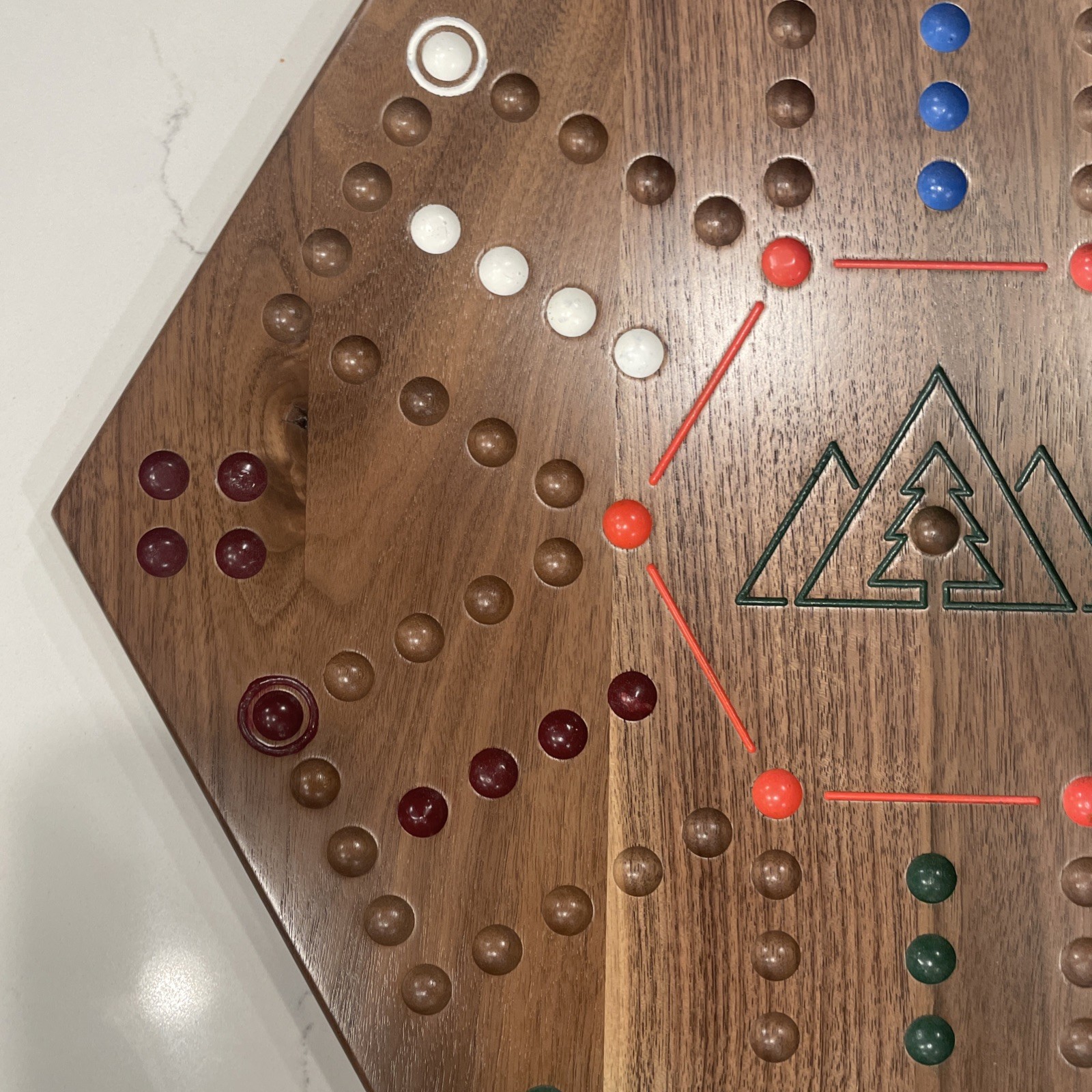 Carbles Board Game. Hand Made. Oak 4-6 Players