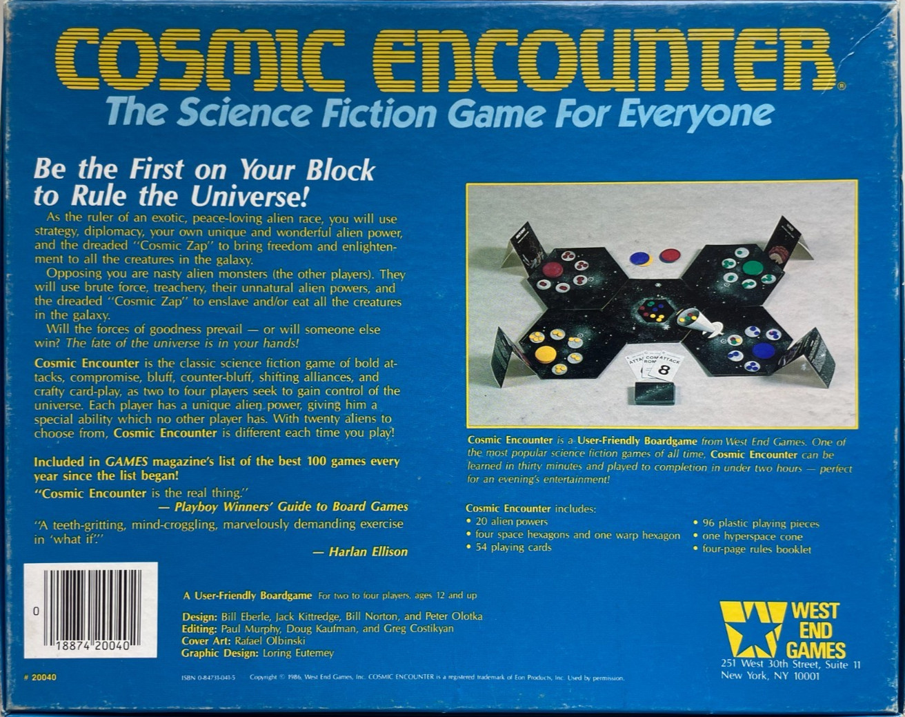 Cosmic Encounter: Sci-Fi Game for Everyone – West End Games -1986- Complete