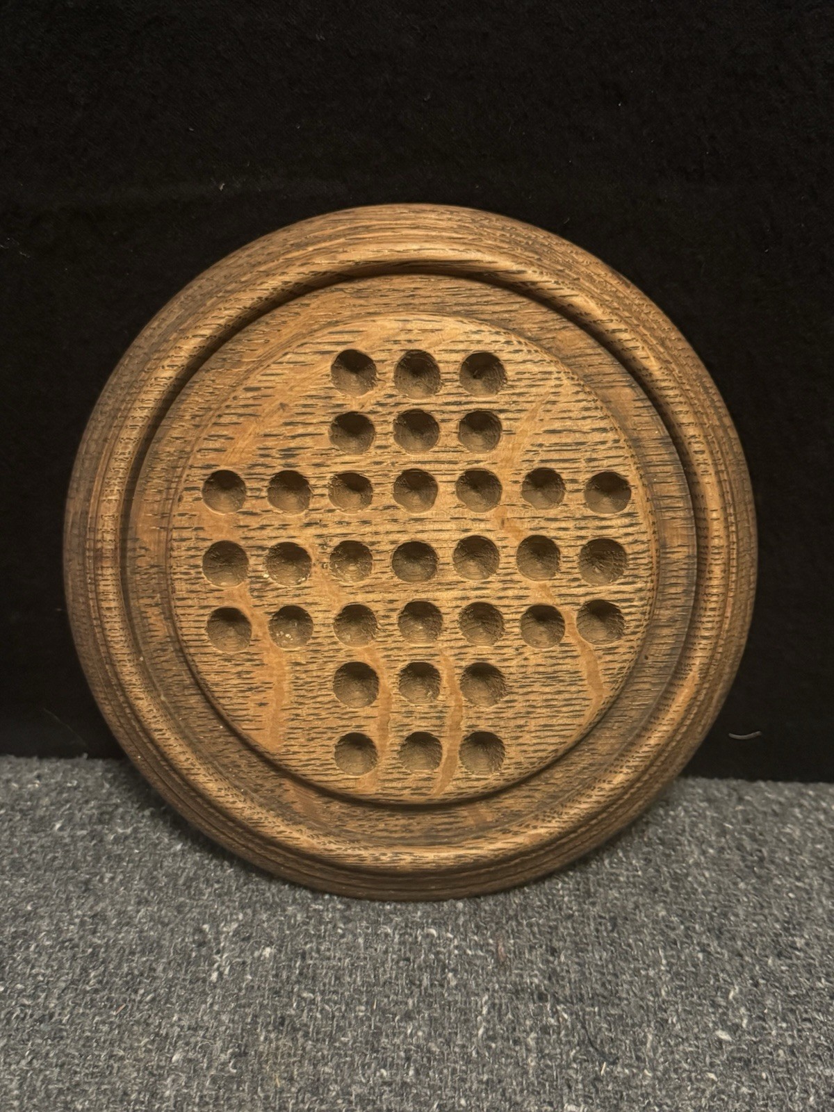Wooden Solitaire Circular Game Board Strategy Board Game – BOARD ONLY