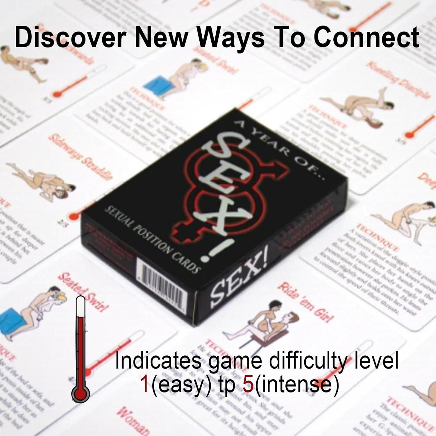 50 Positions Sex Cards with 2 Glow Sex Dice, Sex Game for Date Night Couples Sex
