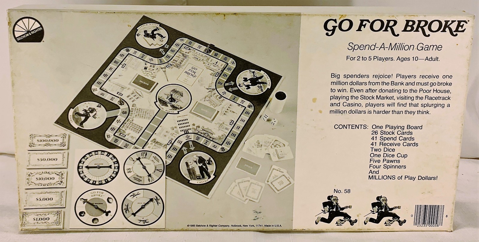 1985 Go For Broke Board Game by Selchow & Righter Complete in Good Condition
