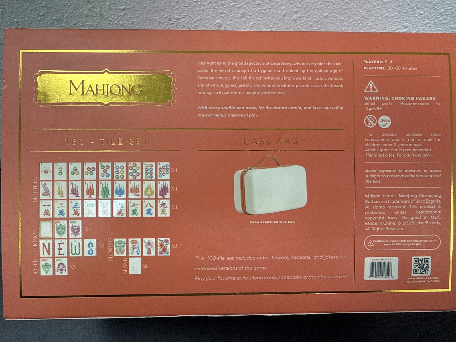 Maison Lude Mahjong Cirquejong Edition 160 Tiles Premium Leather Carrying Case