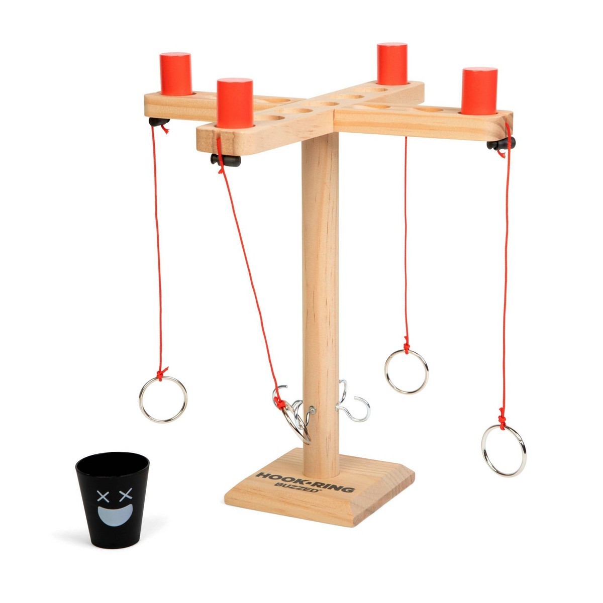 What Do You Meme? Buzzed 4-Way Hook & Ring Toss Game – Wooden Party Game