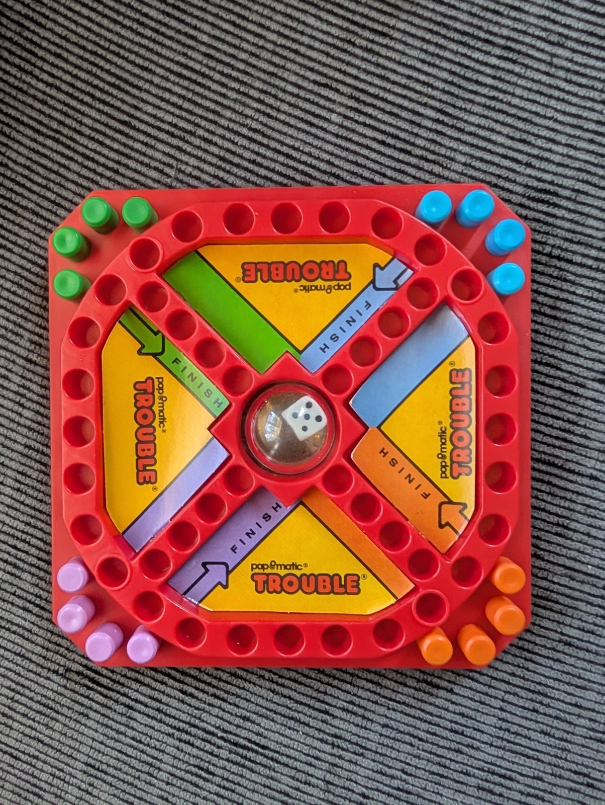 Vintage Milton Bradley Trouble Travel Pop-O-Matic Game Complete w/ Instructions