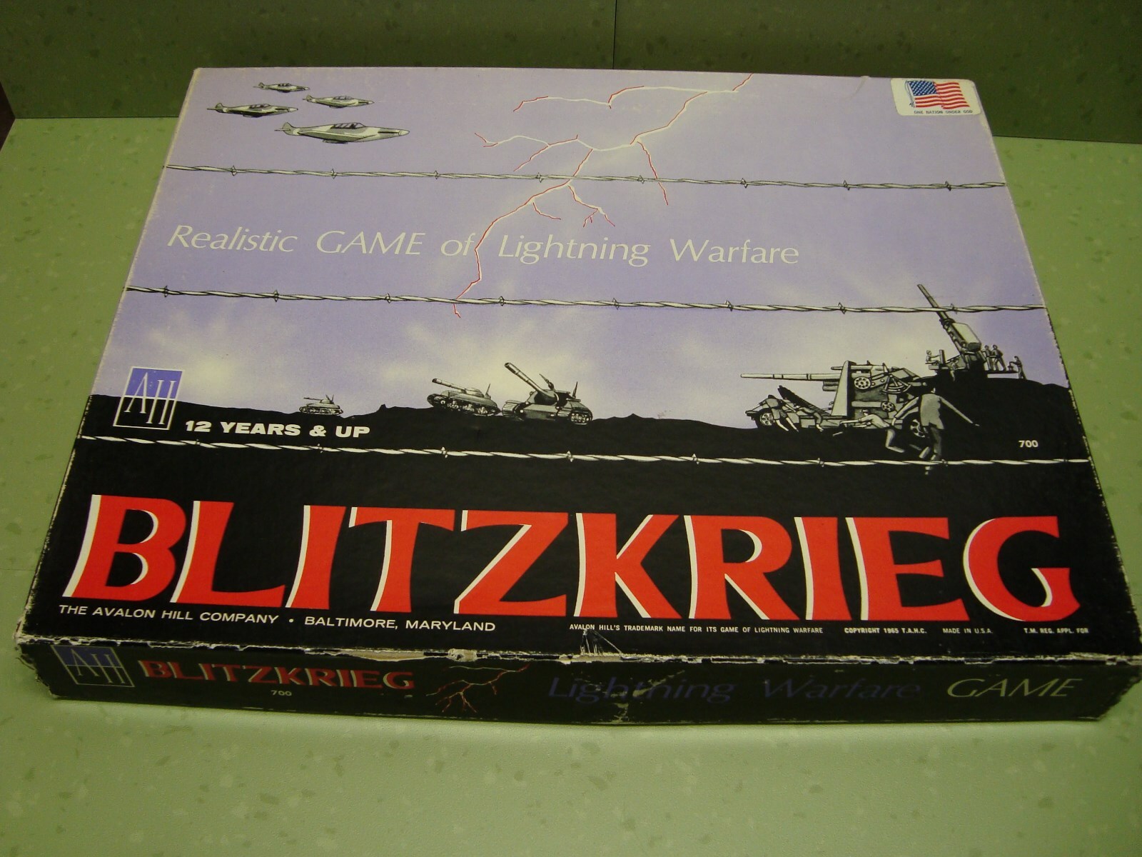 1965 Blitzkrieg Lightning Warfare Game The Avalon Hill Company Partially Punched