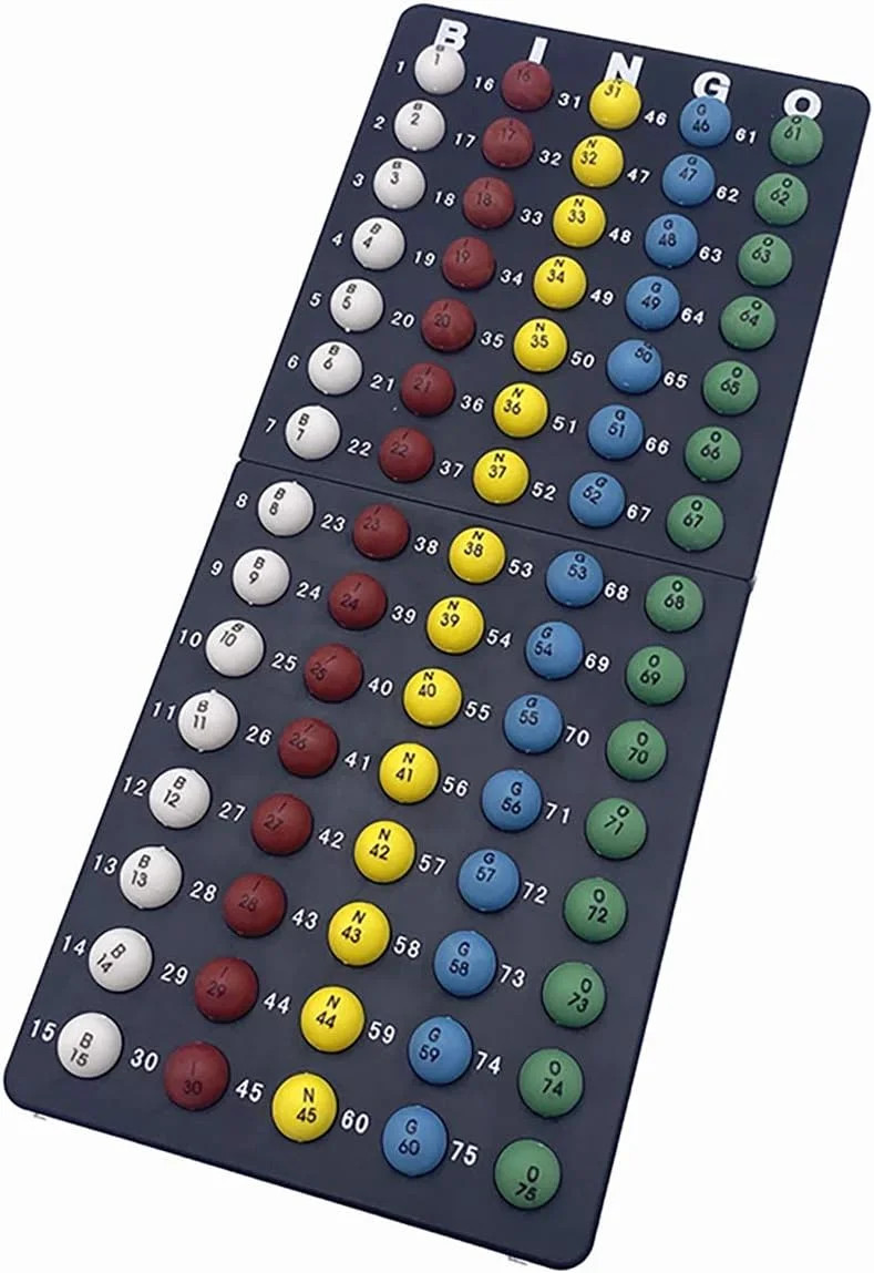 JUNWRROW Deluxe Bingo Game Set-Includes Bingo Cage,600 Colorful Plastic Chips wi