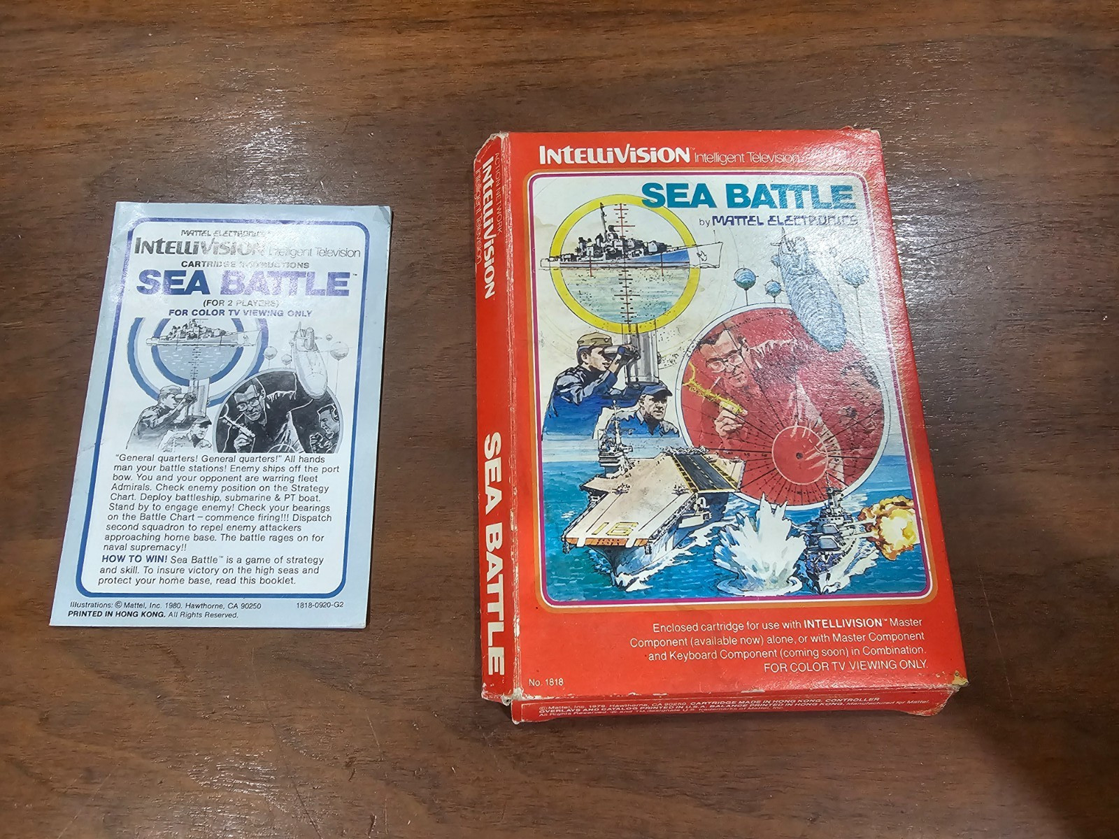Sea Battle Intellivision Manuel & Original Box- No Game