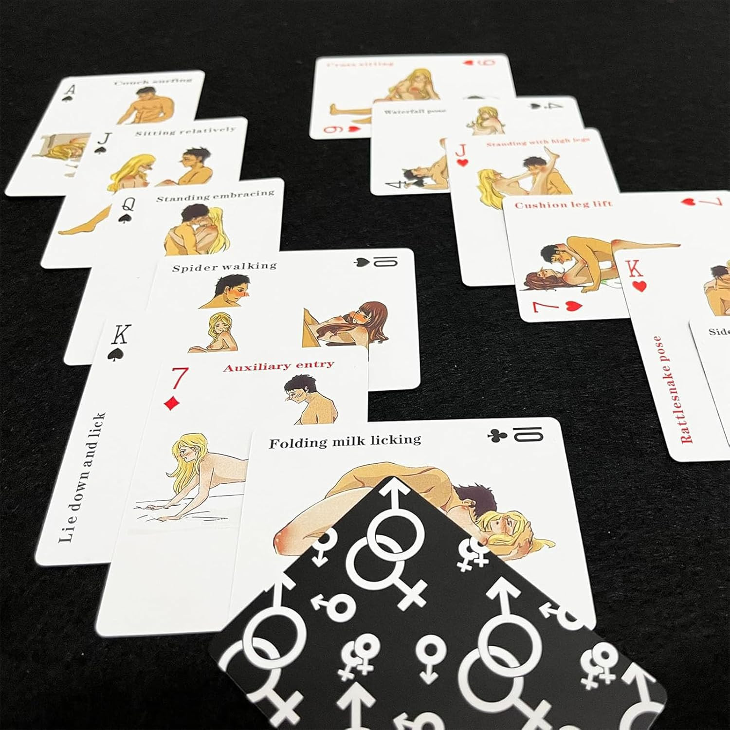 Sex Cards Sex Dice Set Couples Games – 54 Positions Cards Sex Game with 2 Glow S