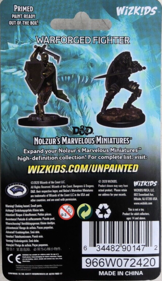 DUNGEONS & DRAGONS MARVELOUS MINIATURES ~ WARFORGED MALE FIGHTER