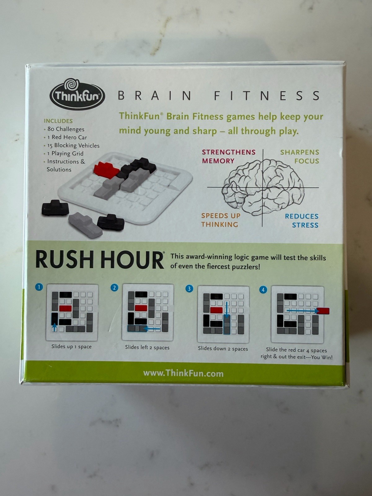 ThinkFun Rush Hour Game 80 Challenges Complete Open Box
