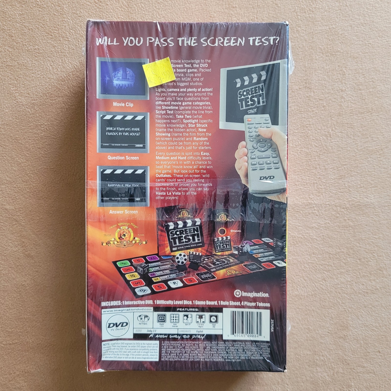 Vintage MGM Screen Test! DVD TV Movie Trivia Board Game 2004 New Sealed Box Y2K