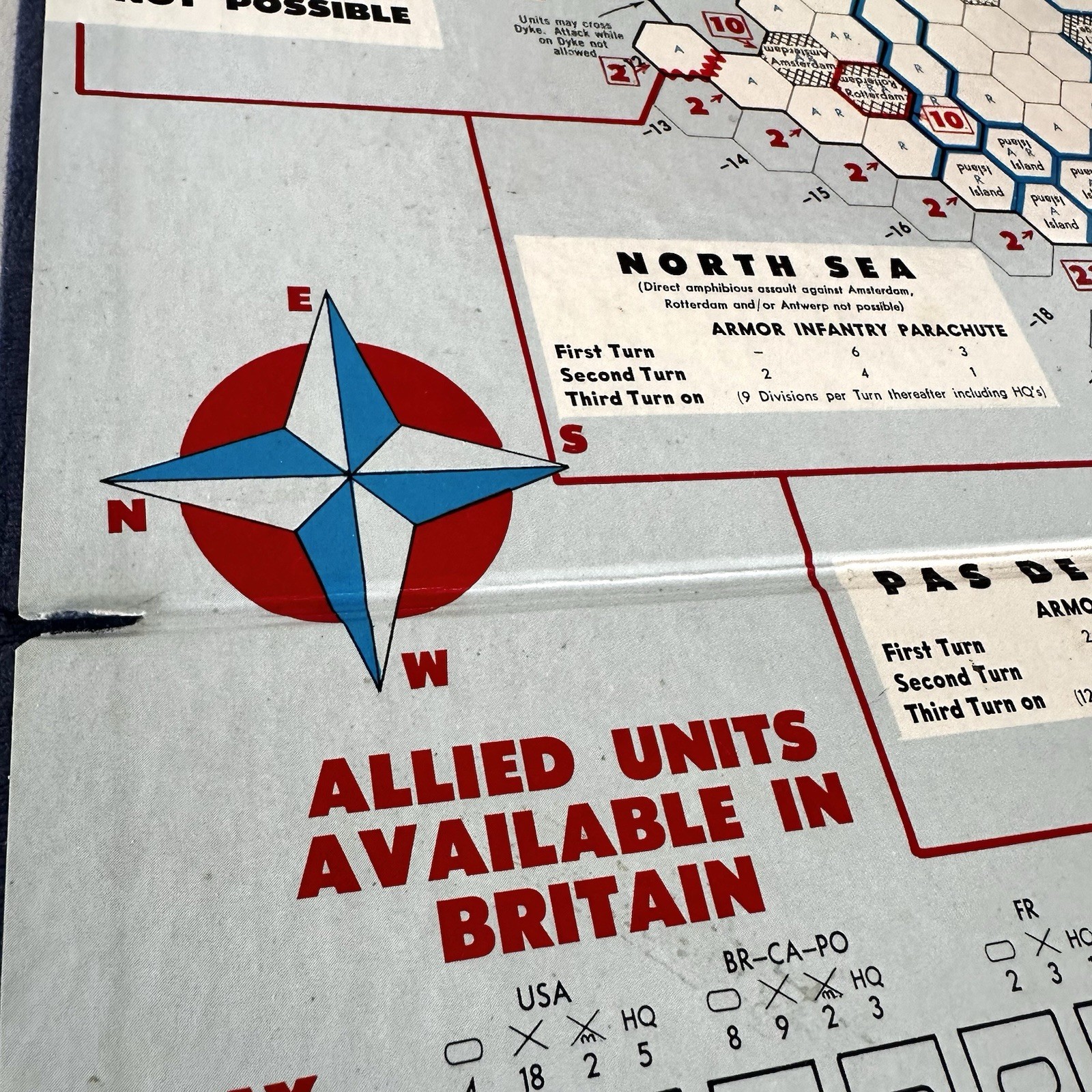 AVALON HILL D-DAY WW2 INVASION Board Game World War II Strategy 508 Vintage 1965