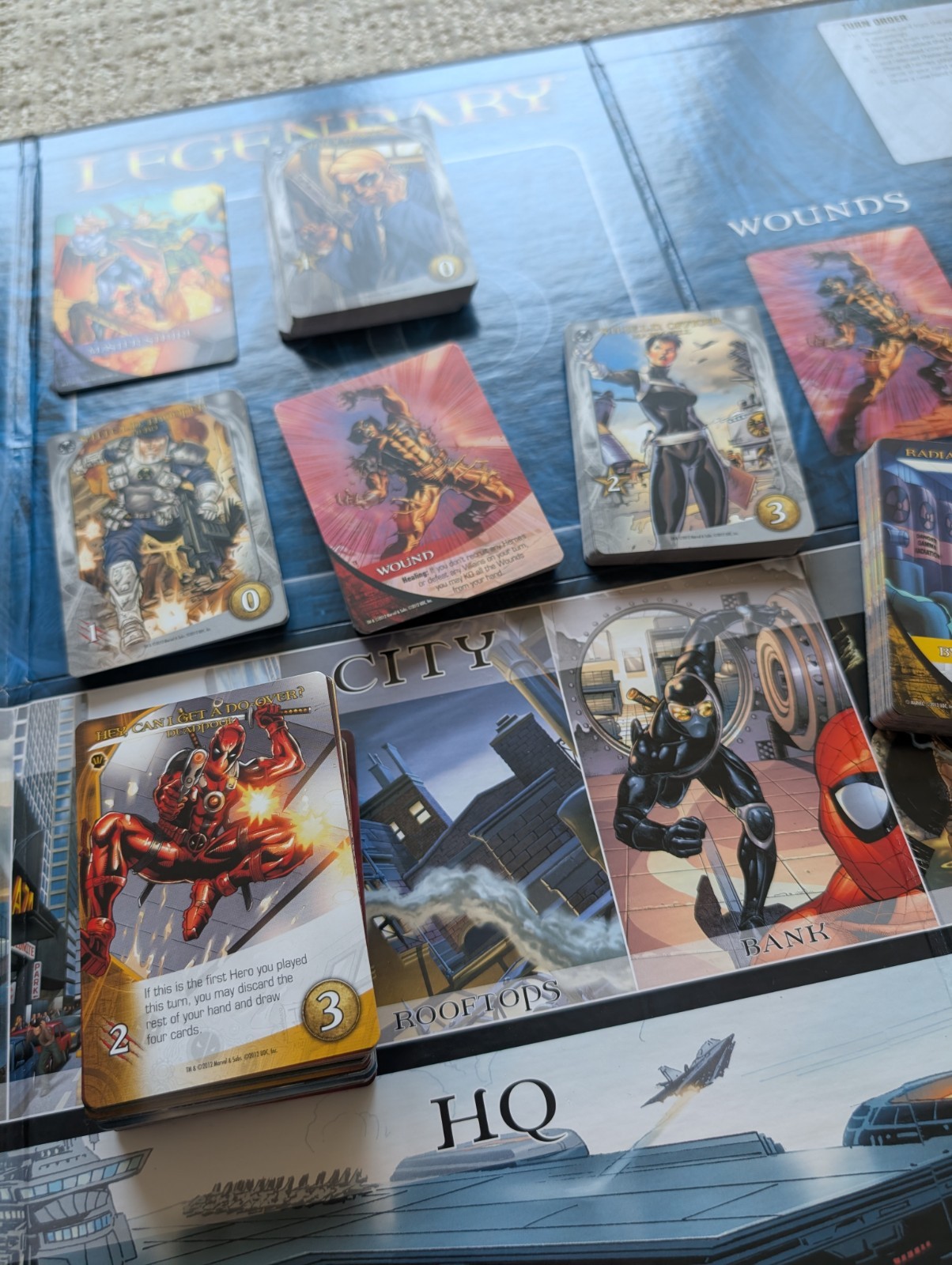 Legendary: Marvel Deck Building Game – Core game, Dark City Expansion, and GOTG