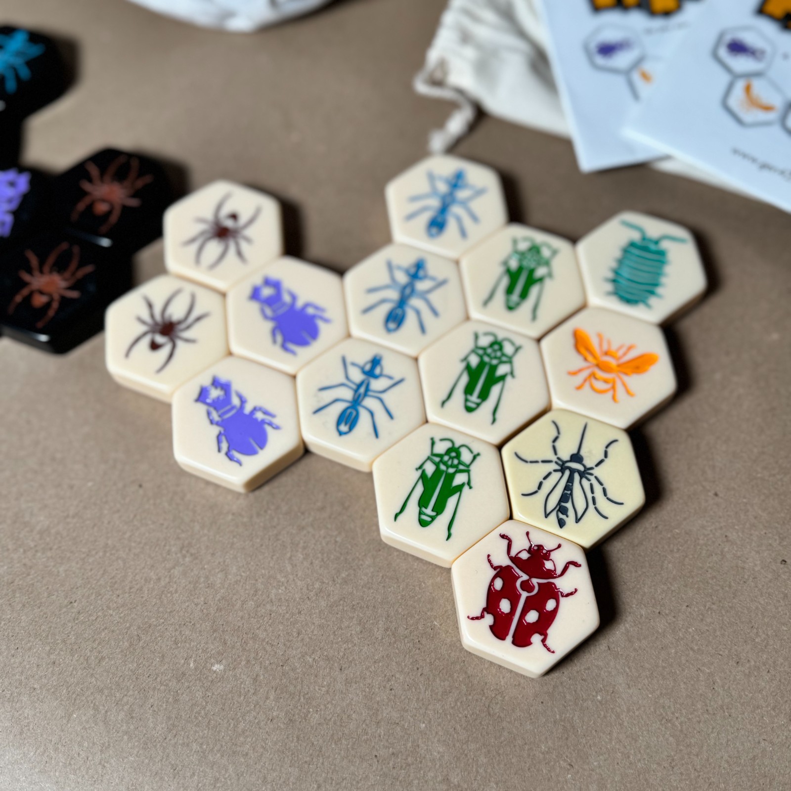 Hive Complete Set with Mosquito Ladybug Pillbug Expansions Played Once