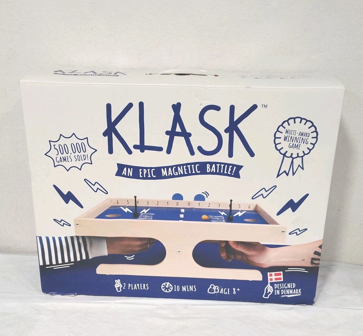 Klask Epic Magnetic Battle Board Game Age 8+ Strategy 2 Players Complete w Box