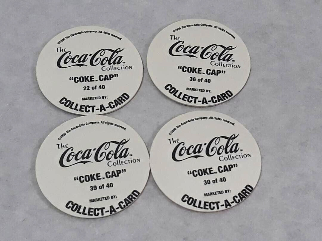 Vintage 1995 Lot of 4 Coca Cola Pogs “Coke Caps” ~ Ships FREE