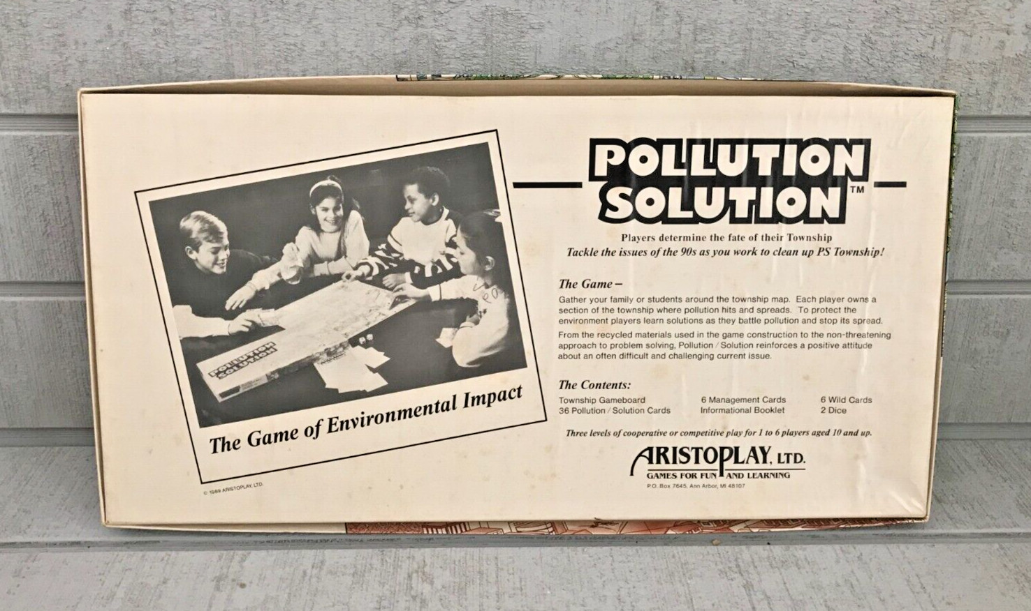 Vintage 1989 Aristoplay Ltd. POLLUTION SOLUTION Board Game ~ Complete