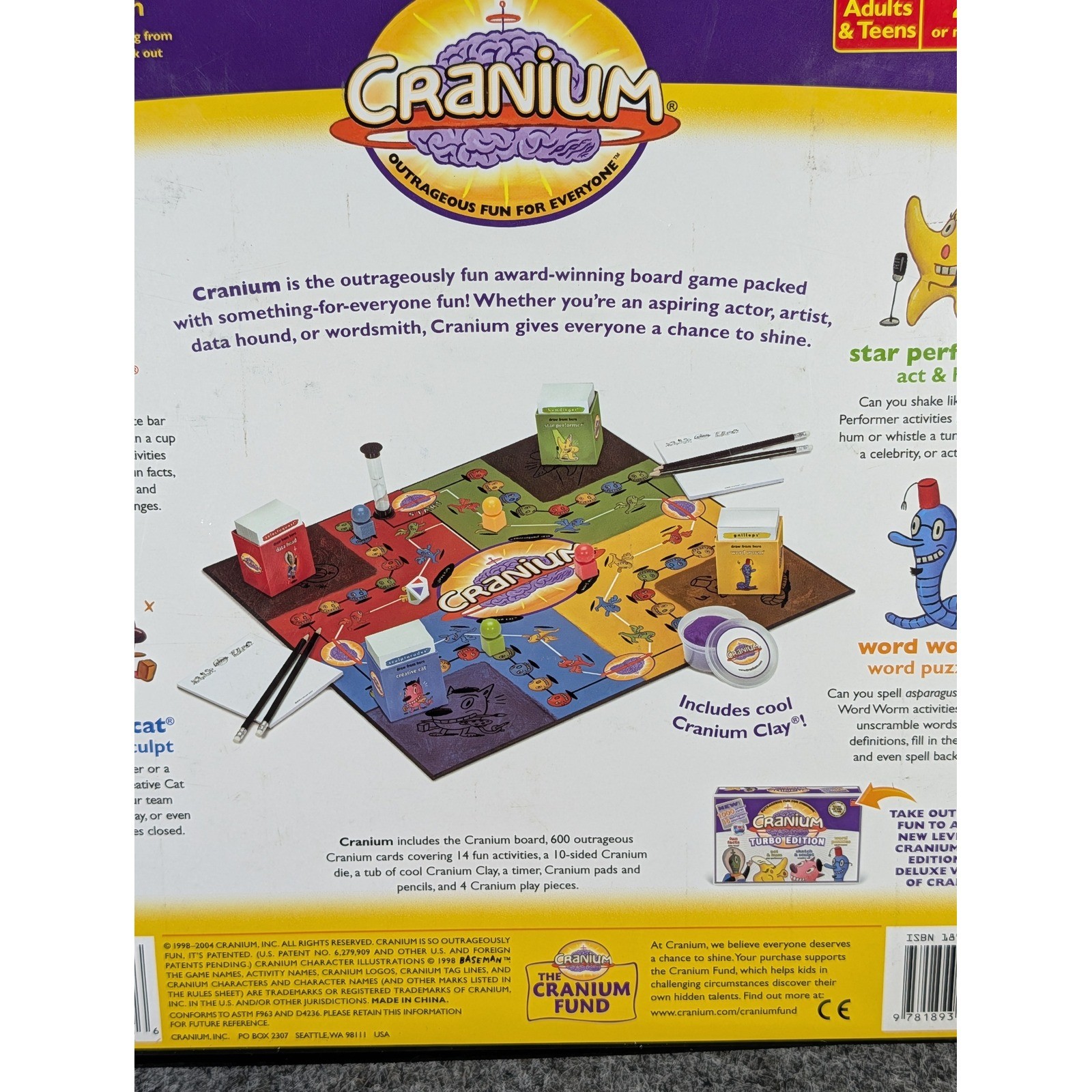 Cranium Board Game 1998 Edition Party Game Word Puzzles Trivia Creative Cat