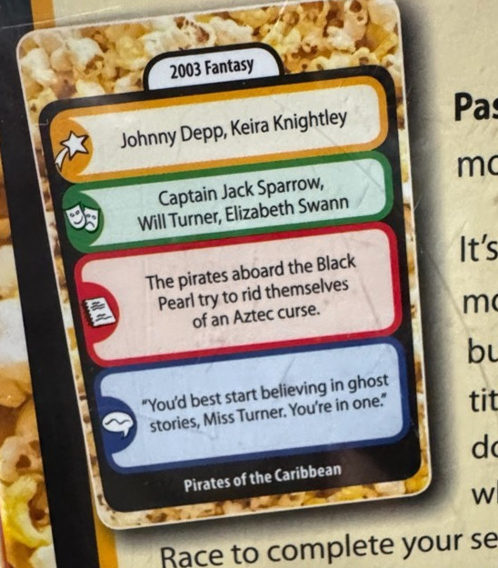 Pass The Popcorn Game -Fast Paced Movie Trivia Party Game