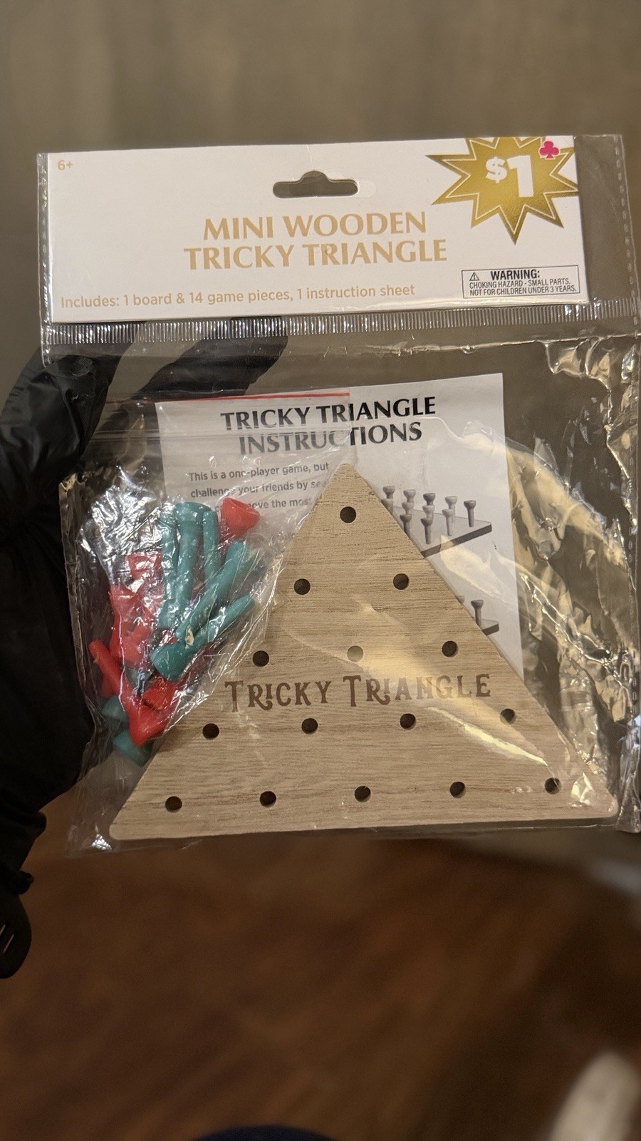2011 WOODEN TRICKY TRIANGLE CHALLENGE GAME PARTY FAVOR, Hobbies & Crafts