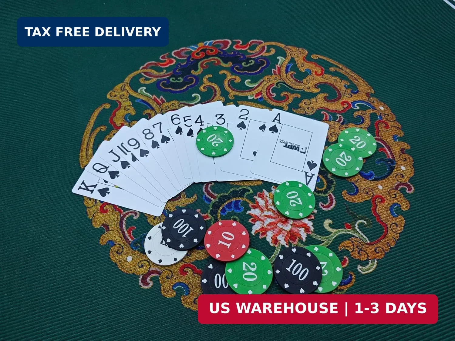 Chinese Style Mahjong Mat, 31.5 * 31.5” Anti Slip and Noise Reductio(Dark Green