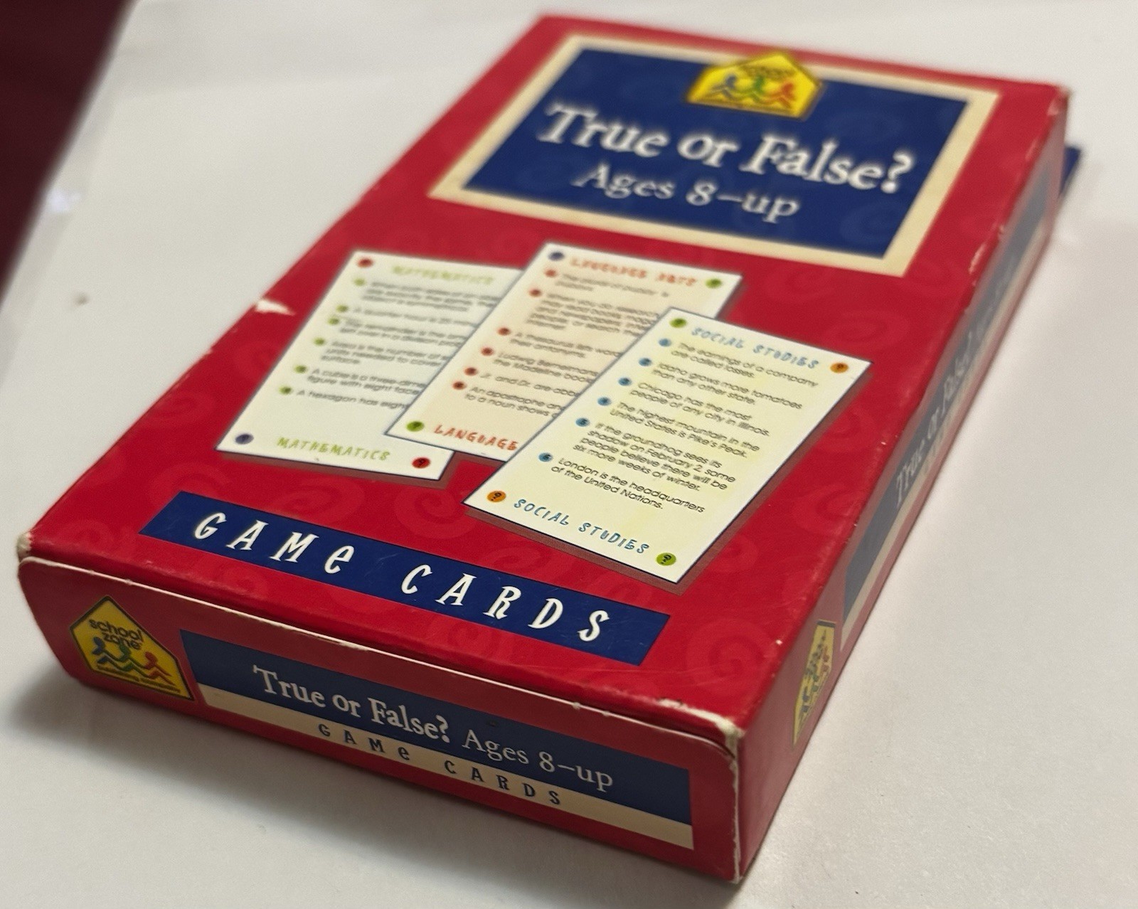 Vintage School Zone True or False Game 55 Game Cards 1 Parent Card EUC Rare HTF