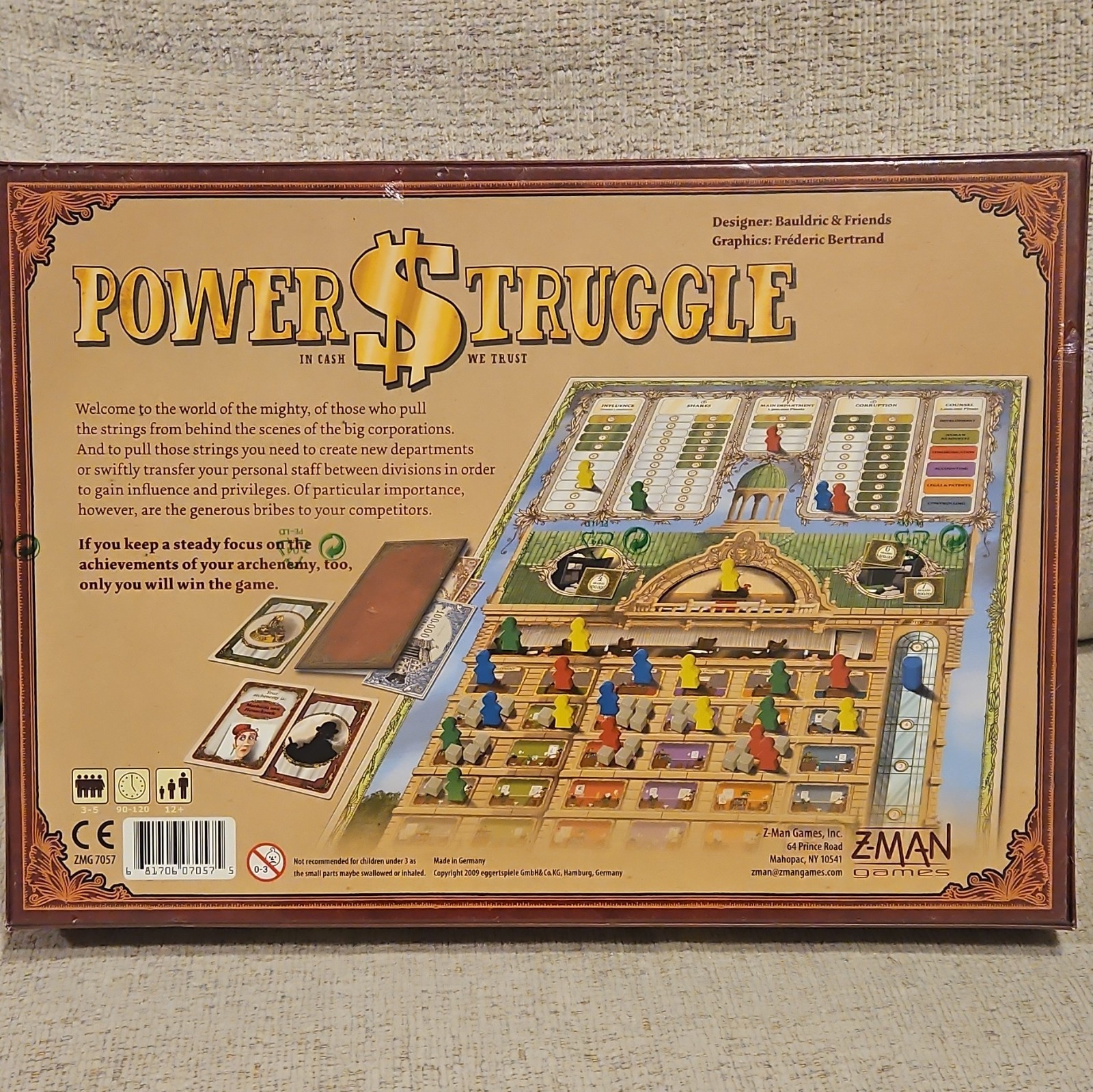 Z-Man Games Power Struggle Strategy Board Game – 3-5 Players, 90-120 Min, 12+