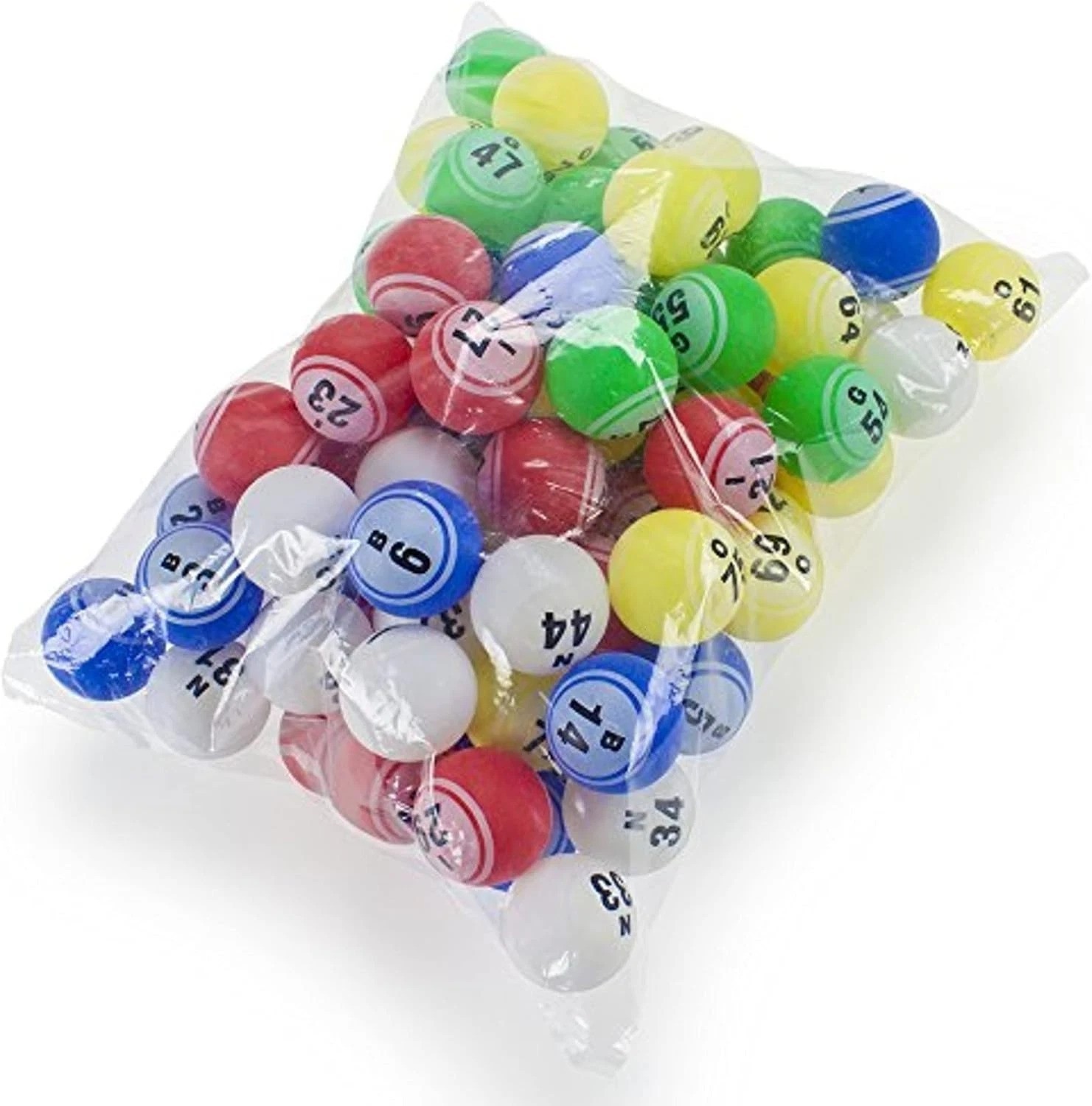 Bright & Legible 1.5 Inch Bingo Balls – 75 Multi-Color Set for Raffles & Games