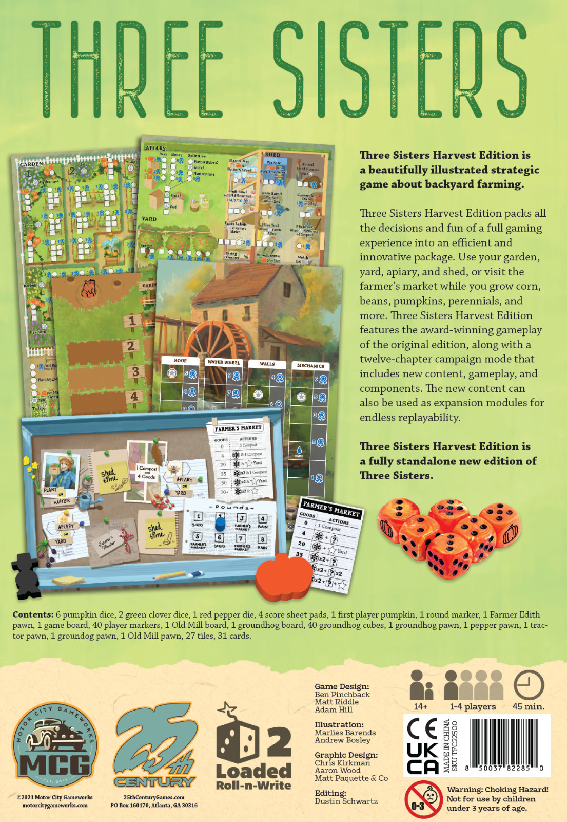 Three Sisters : Harvest Edition Roll & Write Board Game – 25th Century Games