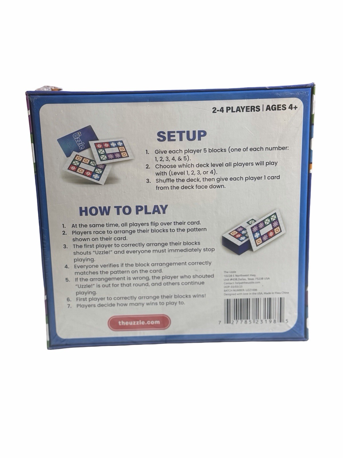 The Uzzle Board Game, Family Block Puzzle for Children & Adults NEW Sealed