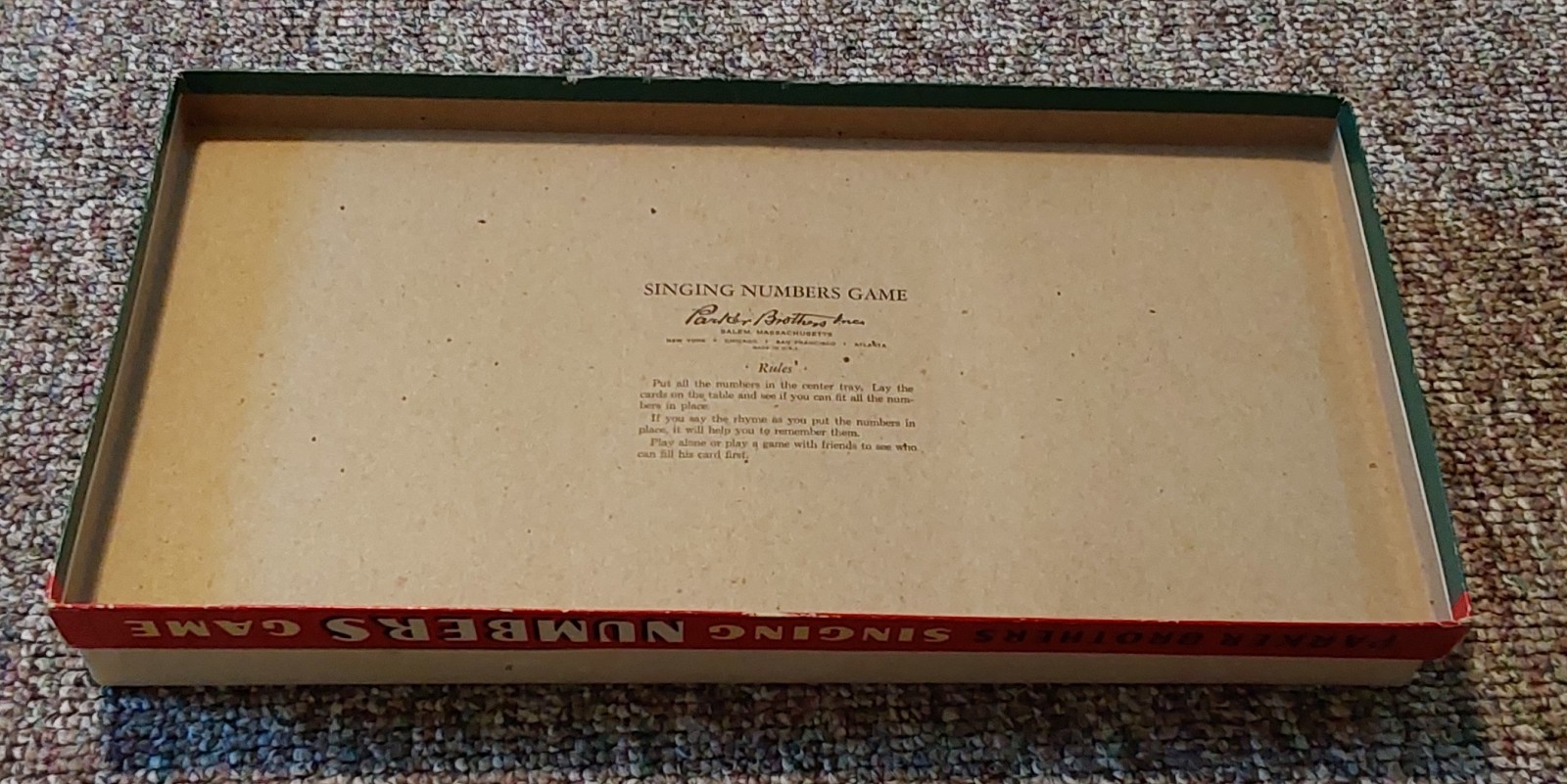 RARE ANTIQUE SINGING NUMBERS PARKER BROTHERS BOARD PUZZLE GAME VTG KIDS TOY 1950